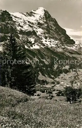 AK / Ansichtskarte Grindelwald Landschaftspanorama Blick zum Eiger Berner Alpen Grindelwald