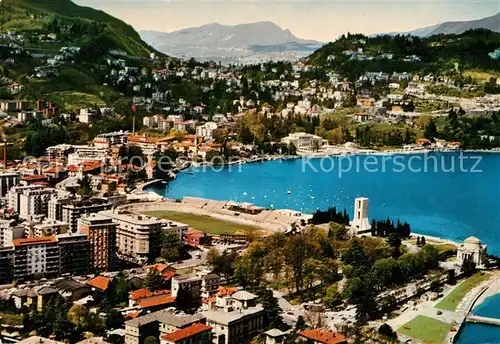 AK / Ansichtskarte Como_Lago_di_Como Veduta aerea con lo Stadio Senigaglia Como_Lago_di_Como