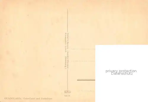 AK / Ansichtskarte Helgoland Unterland und Badeduene Helgoland