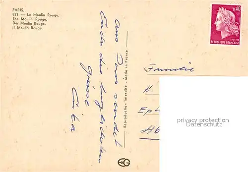 AK / Ansichtskarte Paris Moulin Rouge Paris