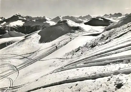 AK / Ansichtskarte Lenzerheide_GR Skiabfahrt vom Piz Scalottas Winterlandschaft Alpen Lenzerheide GR