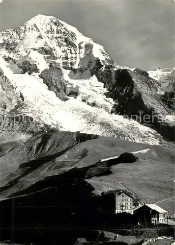 AK / Ansichtskarte Kleine_Scheidegg_Interlaken mit Eigergletscher und Moench Berner Alpen Kleine_Scheidegg