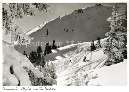AK / Ansichtskarte Lenzerheide_GR Skiabfahrt vom Piz Scalottas Winterlandschaft Alpen Lenzerheide GR