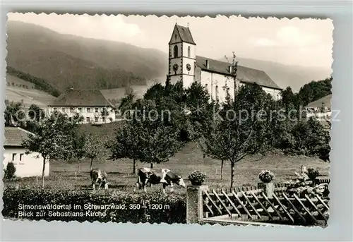 AK / Ansichtskarte Simonswaeldertal Sebastians Kirche Kuehe Simonswaeldertal