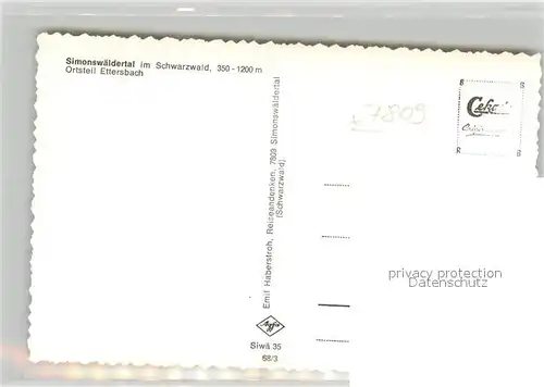 AK / Ansichtskarte Simonswaeldertal Ettersbach Panorama Simonswaeldertal