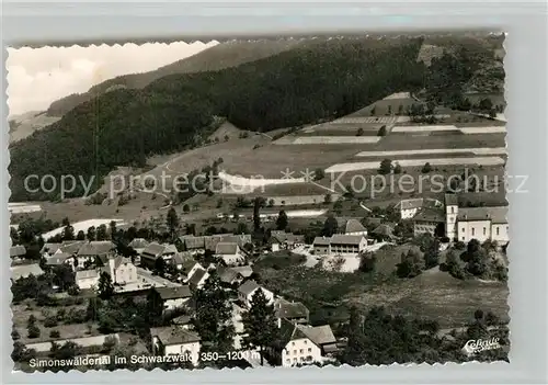 AK / Ansichtskarte Simonswaeldertal Kirche Panorama Fliegeraufnahme Simonswaeldertal