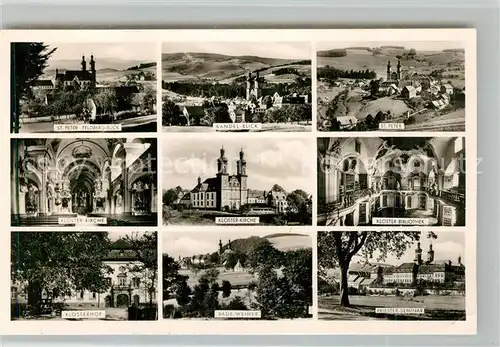 AK / Ansichtskarte St_Peter_Schwarzwald Kloster Kirche Klosterhof Priesterseminar Badeweiher St_Peter_Schwarzwald
