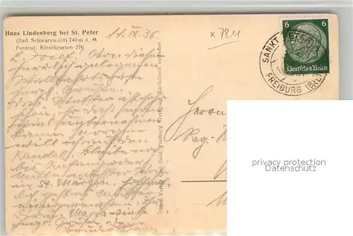 AK / Ansichtskarte St_Peter_Schwarzwald Haus Maria Lindenberg St_Peter_Schwarzwald