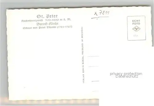 AK / Ansichtskarte St_Peter_Schwarzwald Klosterkirche Altarraum St_Peter_Schwarzwald