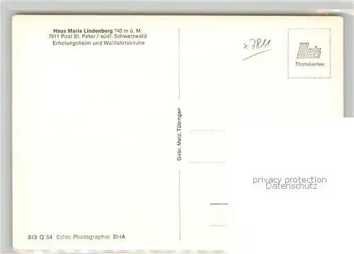 AK / Ansichtskarte St_Peter_Schwarzwald Erholungsheim Wallfahrtskirche Maria Lindenberg St_Peter_Schwarzwald