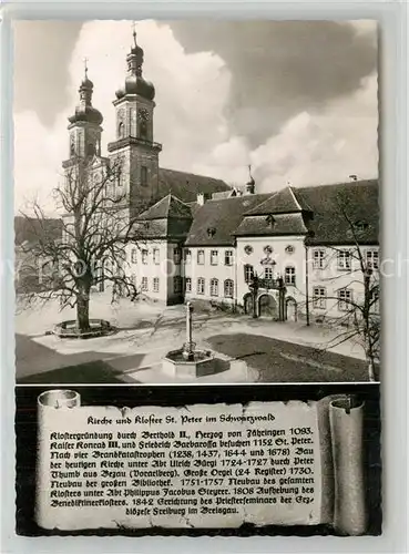 AK / Ansichtskarte St_Peter_Schwarzwald Kirche Kloster Chronik St_Peter_Schwarzwald