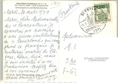 AK / Ansichtskarte St_Peter_Schwarzwald Haus Maria Lindenberg  St_Peter_Schwarzwald