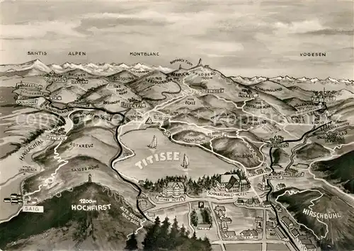AK / Ansichtskarte Titisee Panoramakarte Schwarzwald Hotel Titisee Hotel Titisee
