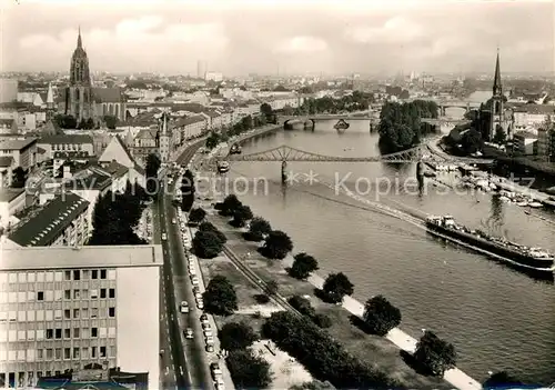 AK / Ansichtskarte Frankfurt_Main Mainufer Eiserner Steg Dom Frankfurt Main