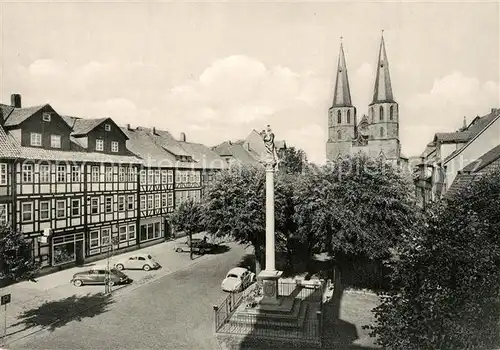AK / Ansichtskarte Duderstadt Marktstrasse Mariensaeule St. Cyriakus Duderstadt