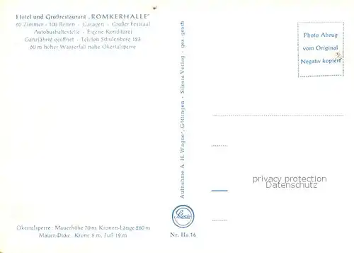 AK / Ansichtskarte Okertalsperre  Okertalsperre