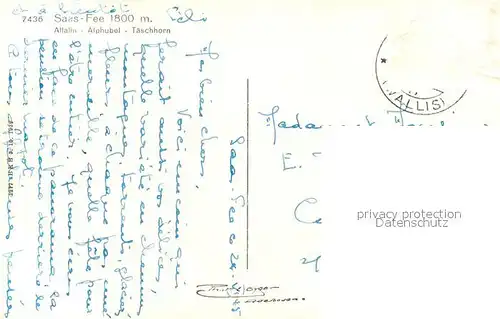 AK / Ansichtskarte Saas Fee mit Allalin Alphubel Taeschhorn Saas Fee