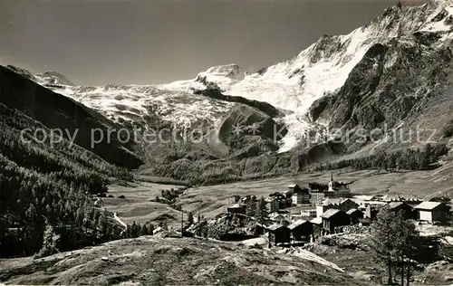 AK / Ansichtskarte Saas Fee mit Allalinhorn Alphubel Taeschhorn und Dom Saas Fee