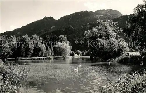 AK / Ansichtskarte Bad_Ragaz Giessenparksee mit Piz Alun Bad_Ragaz