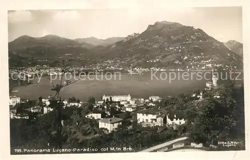 AK / Ansichtskarte Paradiso_Lago_di_Lugano Panorama mit Col Monte Bre Paradiso_Lago_di_Lugano