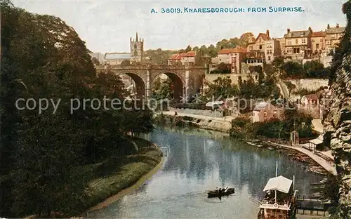 AK / Ansichtskarte Knaresborough Viadukt ueber den Fluss Nidd Knaresborough