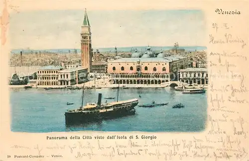 AK / Ansichtskarte Venezia_Venedig Panorama della Citta visto dall Isola di San Giorgio Venezia Venedig