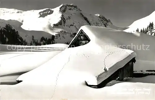AK / Ansichtskarte Stoos_SZ Berghuette Winterlandschaft Alpen Stoos_SZ