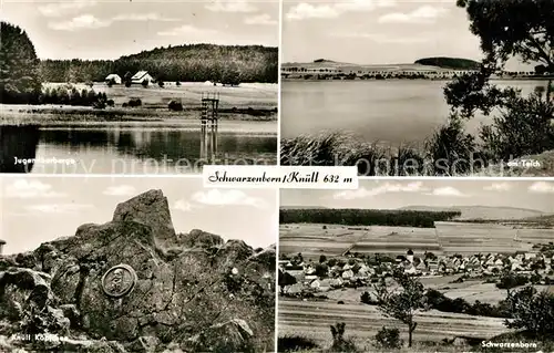 AK / Ansichtskarte Schwarzenborn_Knuell Jugendherberge am Teich Knuell Koepfchen Gedenkstein Landschaftspanorama Schwarzenborn Knuell