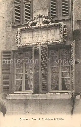 AK / Ansichtskarte Genova_Genua_Liguria Casa di Cristoforo Colombo Genova_Genua_Liguria