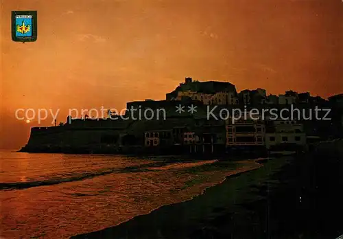 AK / Ansichtskarte Peniscola Amanecer Sonnenuntergang am Meer Peniscola