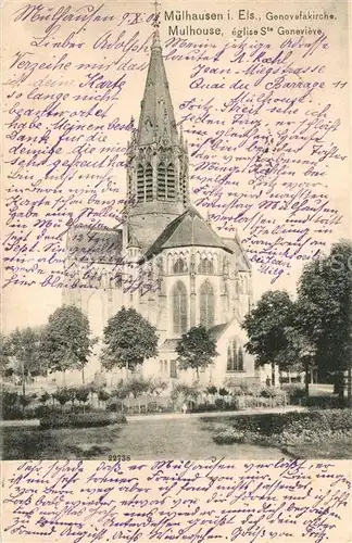 AK / Ansichtskarte Mulhouse_Muehlhausen Eglise Sainte Genevieve Genovefakirche Mulhouse Muehlhausen