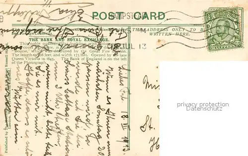 AK / Ansichtskarte London Bank and Royal Exchange London