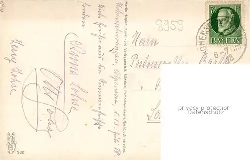 AK / Ansichtskarte Hohenschwangau Blick von der Jungend mit Alp und Schwansee Hohenschwangau