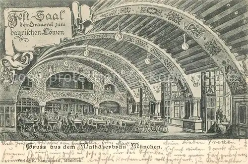 AK / Ansichtskarte Muenchen Mathaeserbraeu Festsaal Muenchen