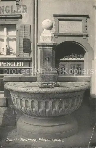 AK / Ansichtskarte Basel_BS Brunnen Ruemelinsplatz Basel_BS