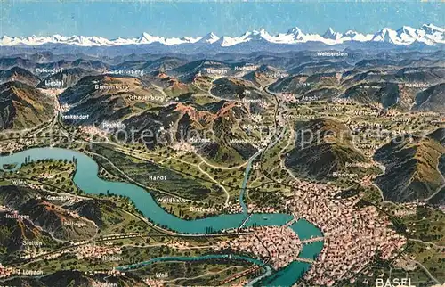AK / Ansichtskarte Basel_BS Blick von der Chrischona Basel_BS