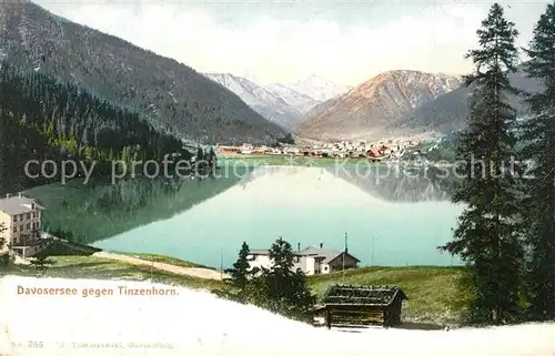 AK / Ansichtskarte Davosersee mit Tinzenhorn Davosersee