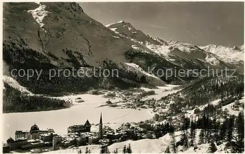 AK / Ansichtskarte St_Moritz_GR Dorf und Bad Panorama St_Moritz_GR