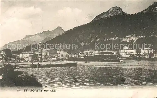 AK / Ansichtskarte St_Moritz_GR mit See St_Moritz_GR