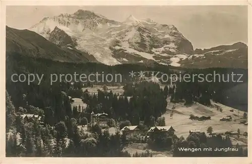 AK / Ansichtskarte Wengen_BE mit Jungfrau Wengen_BE