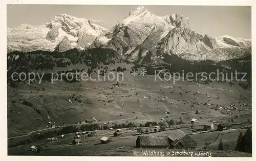 AK / Ansichtskarte Wildhaus_SG mit Schafberg und Saentis Wildhaus SG