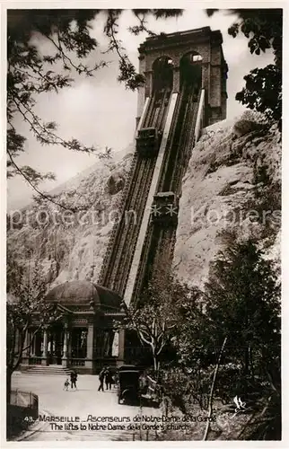 AK / Ansichtskarte Marseille_Bouches du Rhone Ascenseurs de Notre Dame de la Garde  Marseille