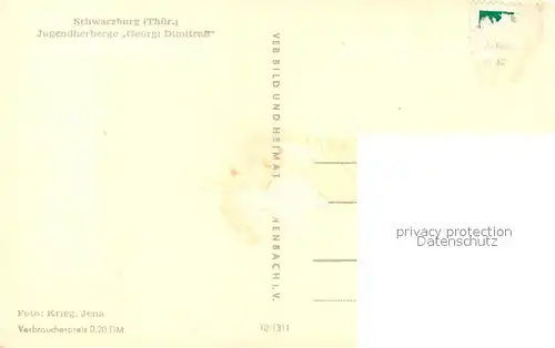 AK / Ansichtskarte Schwarzburg_Thueringer_Wald Jugendherberge Georgi Dimitroff  Schwarzburg_Thueringer
