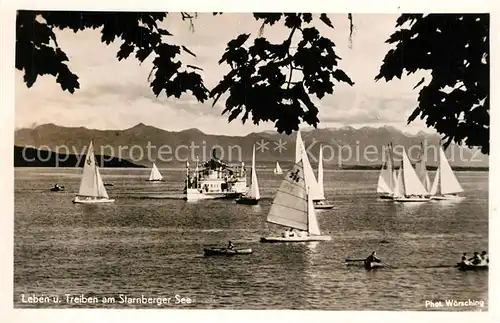 AK / Ansichtskarte Starnbergersee Dampfer Segelboote Starnbergersee