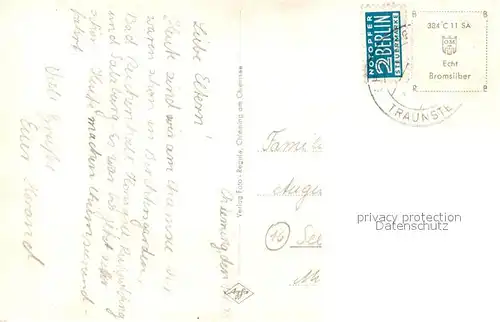 AK / Ansichtskarte Chieming_Chiemsee Bootshafen Badestrand Landungssteg Chieming Chiemsee