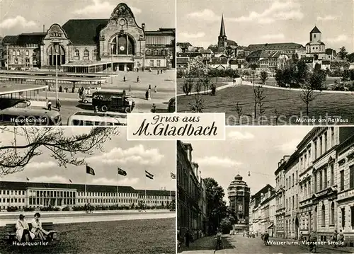AK / Ansichtskarte Moenchengladbach Hauptbahnhof Muenster Viersener Strasse Hauptquartier  Moenchengladbach