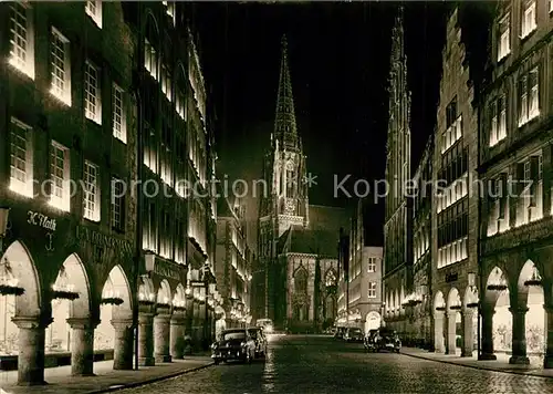 AK / Ansichtskarte Muenster_Westfalen Prinzipalmarkt in Festbeleuchtung  Muenster_Westfalen