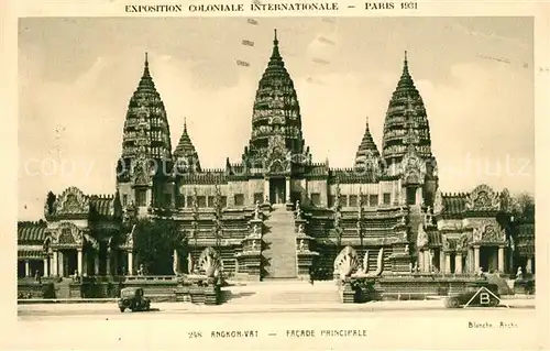 AK / Ansichtskarte Paris Exposition Coloniale Internationale Angkor Vat Facade Principale Paris