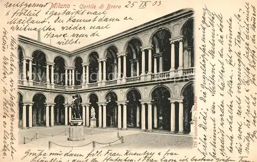 AK / Ansichtskarte Milano Cortile di Brera Monumento Milano
