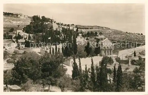 AK / Ansichtskarte Jerusalem_Yerushalayim Mount of Olives with garden of Gethsemane Oelberg Garten Gethsemane Jerusalem_Yerushalayim